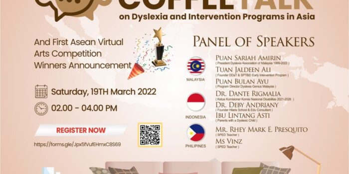 Webinar Coffee Talk on Dyslexia and Intervention Programs in ASEAN.